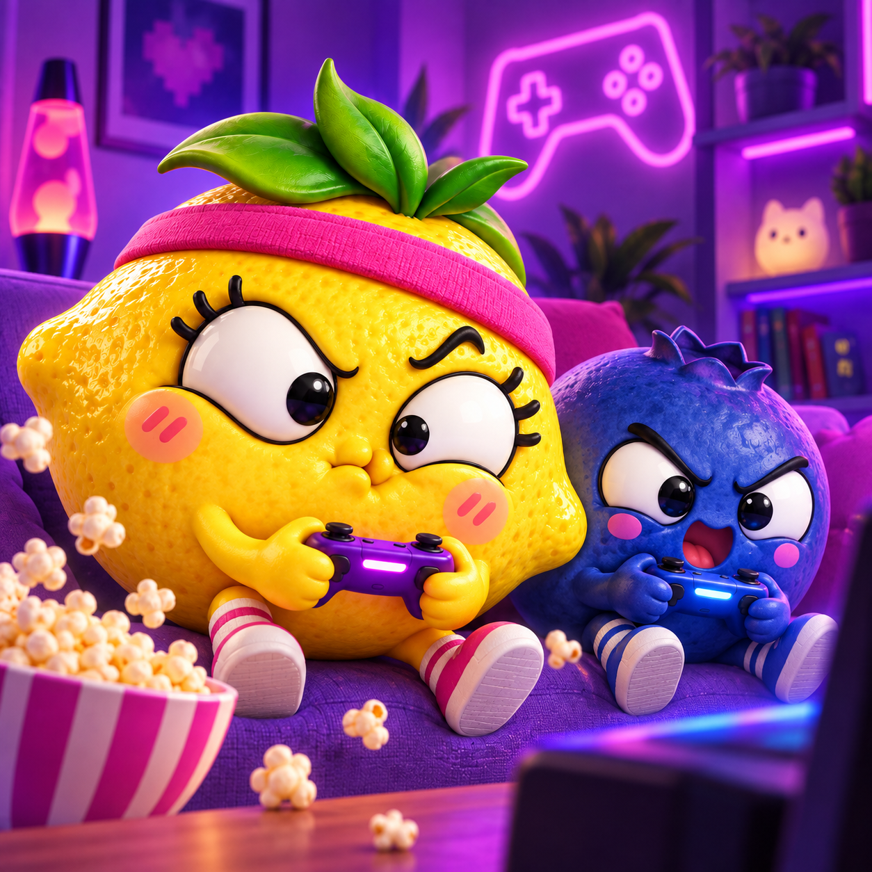 Lulu playing games with her blueberry friend