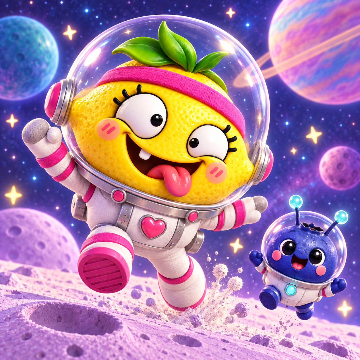 Astronaut Lulu exploring space